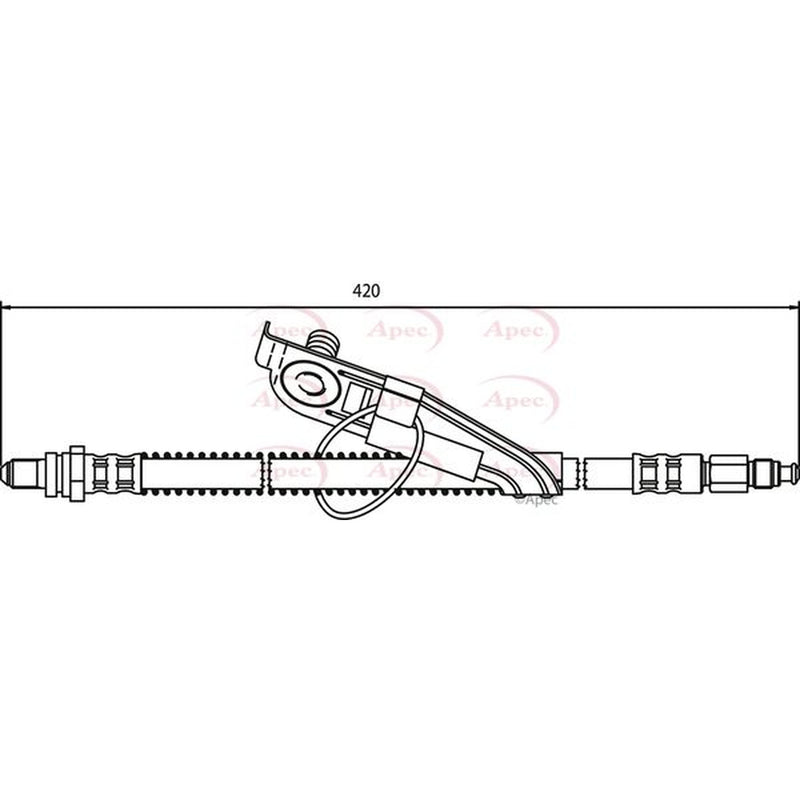 Apec Brake Hydraulic Hose Line Front Right fits Ford Mpv 1996-2003 1.3 1.4 1.8