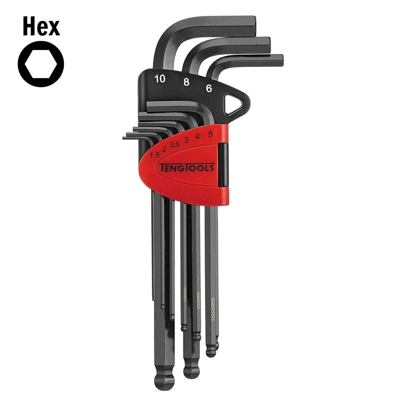 Teng Tools Ball Point Hex Key Set CR-MO 9 Pieces Teng Tools - Dynamic Drive