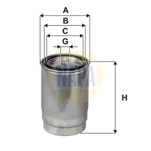 NAPA Fuel Filter Element fits Hyundai IX20 2010-2019 1.4 1.6