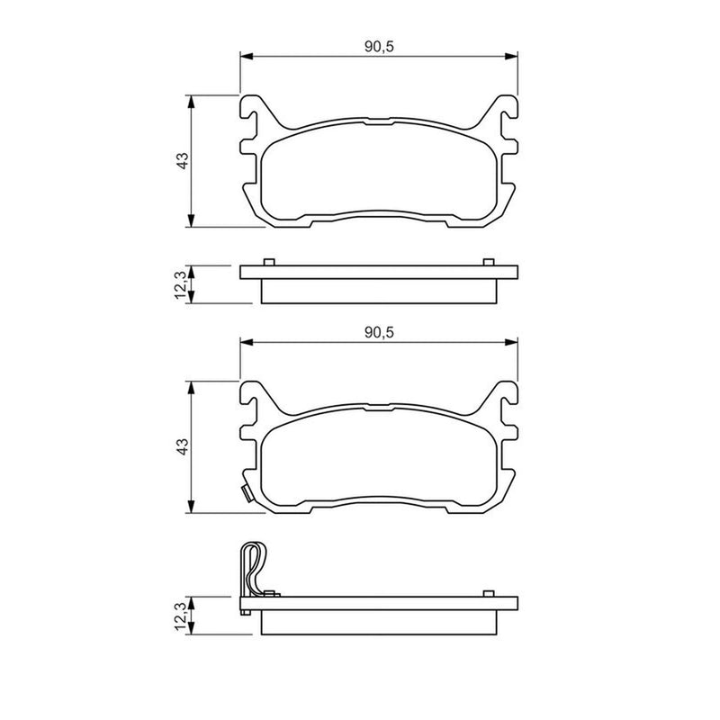 Bosch Front & Rear Pads fits Mazda 323 F 1994-1998 1.8
