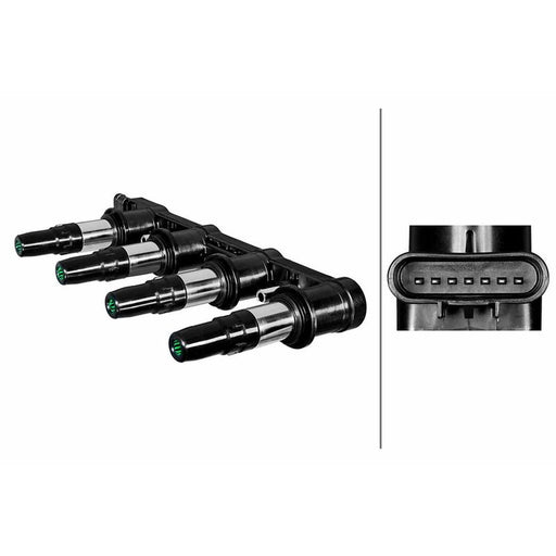 Hella Ignition Coil Pack fits Chevrolet Aveo / Kalos 2008 on 1.4