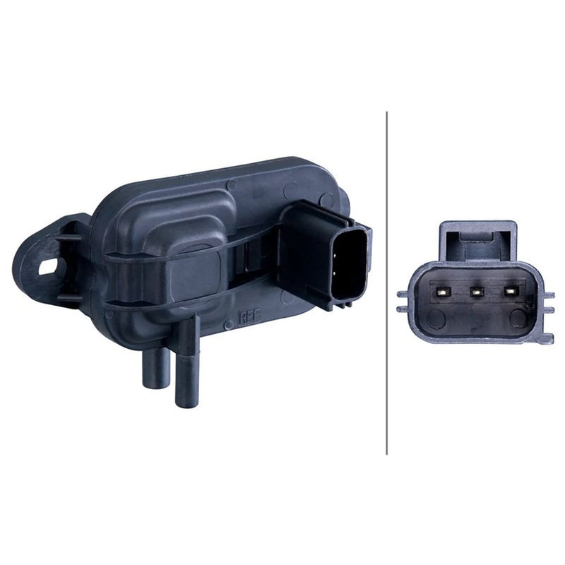 Hella Exhaust Pressure Sensor before soot particulate filt fits Ford Focus C-Max