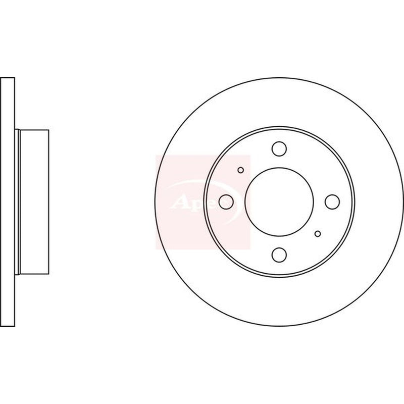 Apec Front & Rear Brake Discs & Pads fits Mitsubishi Colt 1992-1996 1.3