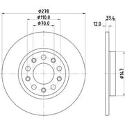 Mintex 2 x Solid Brake Discs fits Jeep Cherokee 2013-2018 2.0 2.2 2.4 3.2