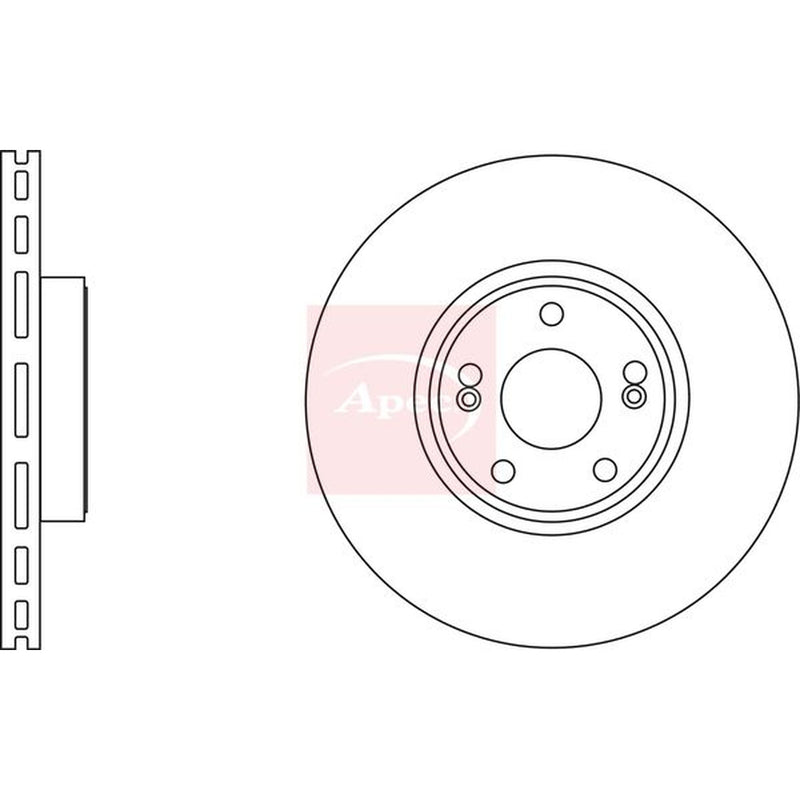 Apec 2 x Vented Brake Discs fits Renault Scénic I 2000-2003 1.9 2.0