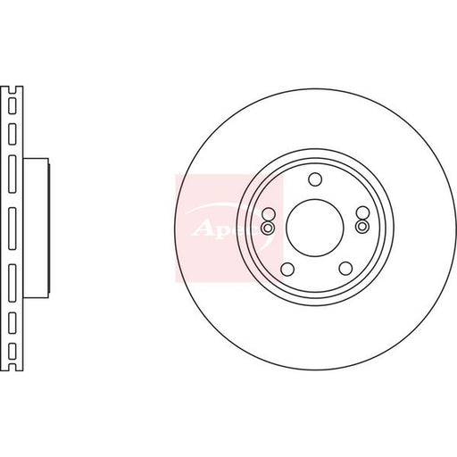 Apec 2 x Vented Brake Discs fits Renault Scénic I 2000-2003 1.9 2.0