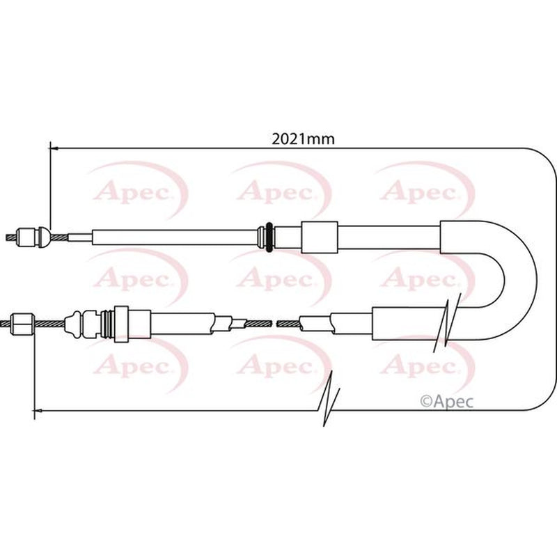 Apec Handbrake Cable Left Rear fits Renault Megane II 2002-2009