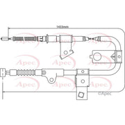 Apec Handbrake Cable Right Rear fits Nissan Micra II 1992-2000 1.0 1.3