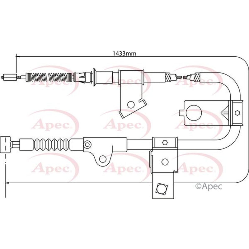 Apec Handbrake Cable Right Rear fits Nissan Micra II 1992-2000 1.0 1.3