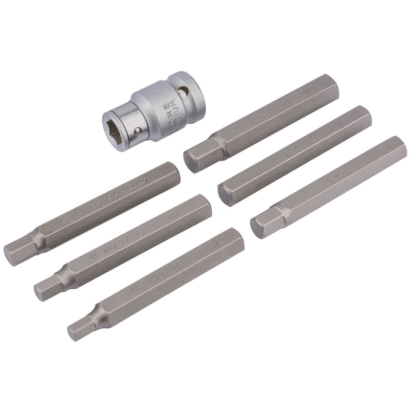 Draper Hexagon Bit Set and Holder, 1/2" Sq. Dr., 6 - 12mm (7 Piece) 83564 Draper - Dynamic Drive