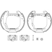 Mintex Brake Shoe Set Axle Kit fits Peugeot 206 1998-2012 1.1 1.4 1.9