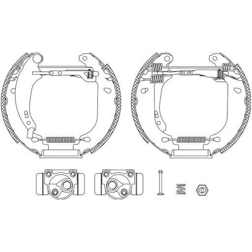 Mintex Brake Shoe Set Axle Kit fits Peugeot 206 1998-2012 1.1 1.4 1.9