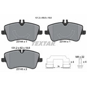 Textar Front Brake Pad Set 2314402