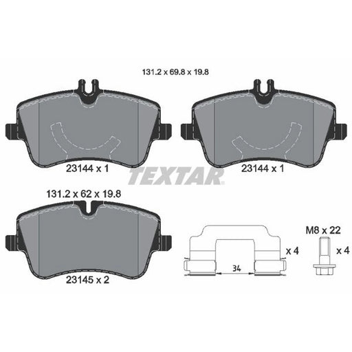 Textar Front Brake Pad Set 2314402