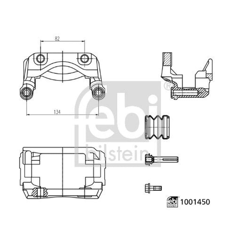Febi Brake Caliper Carrier Front Axle Right 1001450