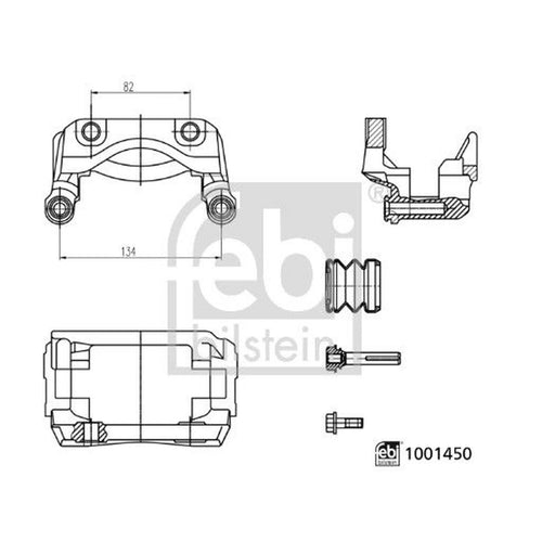 Febi Brake Caliper Carrier Front Axle Right 1001450