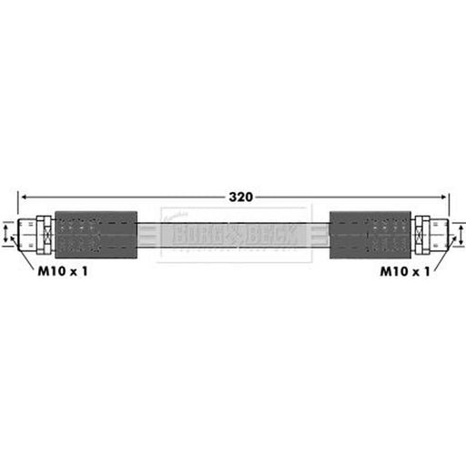 Borg & Beck Brake Hydraulic Hose Line Front Right BBH6875