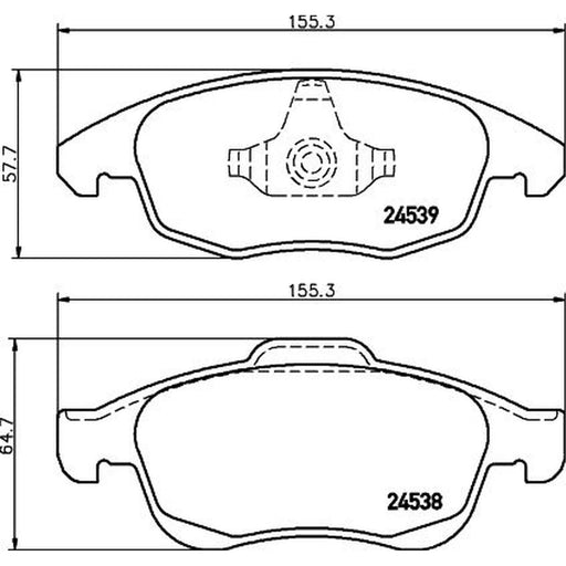 DON Front Brake Pad Set fits Citroën Berlingo Box Body/Mpv 2008-2021 1.6
