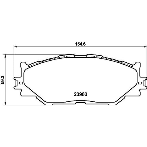 Mintex Front Brake Pad Set fits Lexus Is C 2009-2015