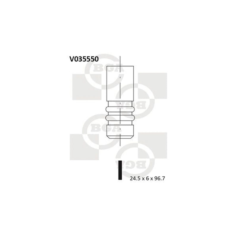 BGA Engine Exhaust Valve 24mm Head V035550