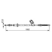 Bosch Handbrake Cable Right Rear fits Jeep Cherokee 2001-2008 2.4 2.5 2.8 3.7