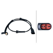 Hella ABS Wheel Speed Sensor Front fits Ford Fiesta V 2001-2010 1.25 1.3 1.4 1.6