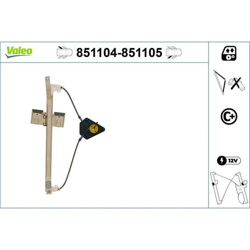 Valeo Electric Window Regulator Lifter Left Rear 851104