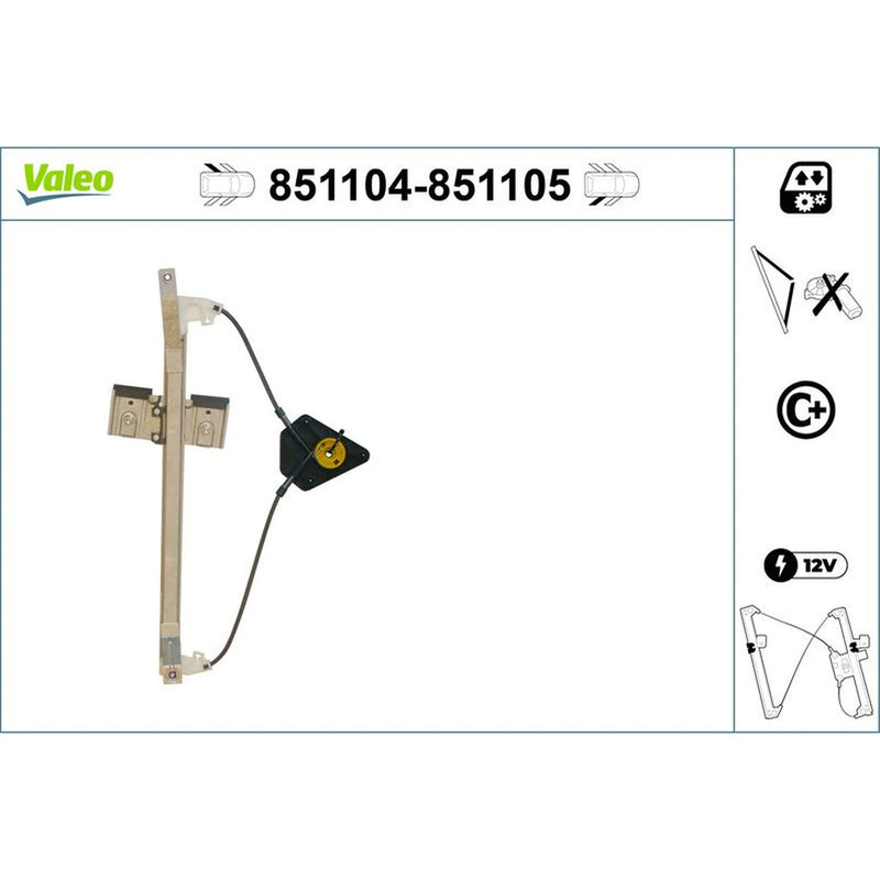 Valeo Electric Window Regulator Lifter Right Rear 851105