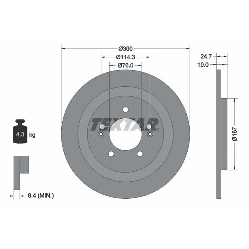 Textar 2 x Solid Rear Brake Discs 92239203-x2