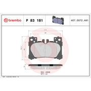 Brembo 4 x Rear Brake Pad Set fits Lexus Lc 2016-2018