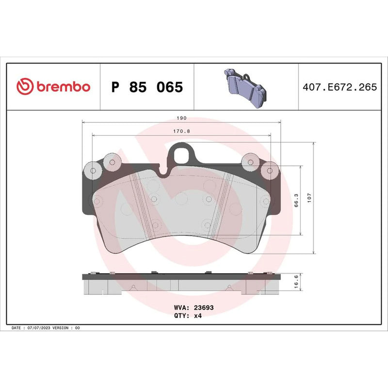Brembo Front & Rear Pads fits VW Touareg 2002-2018 2.5 3.0 3.2 3.6 4.2 5.0