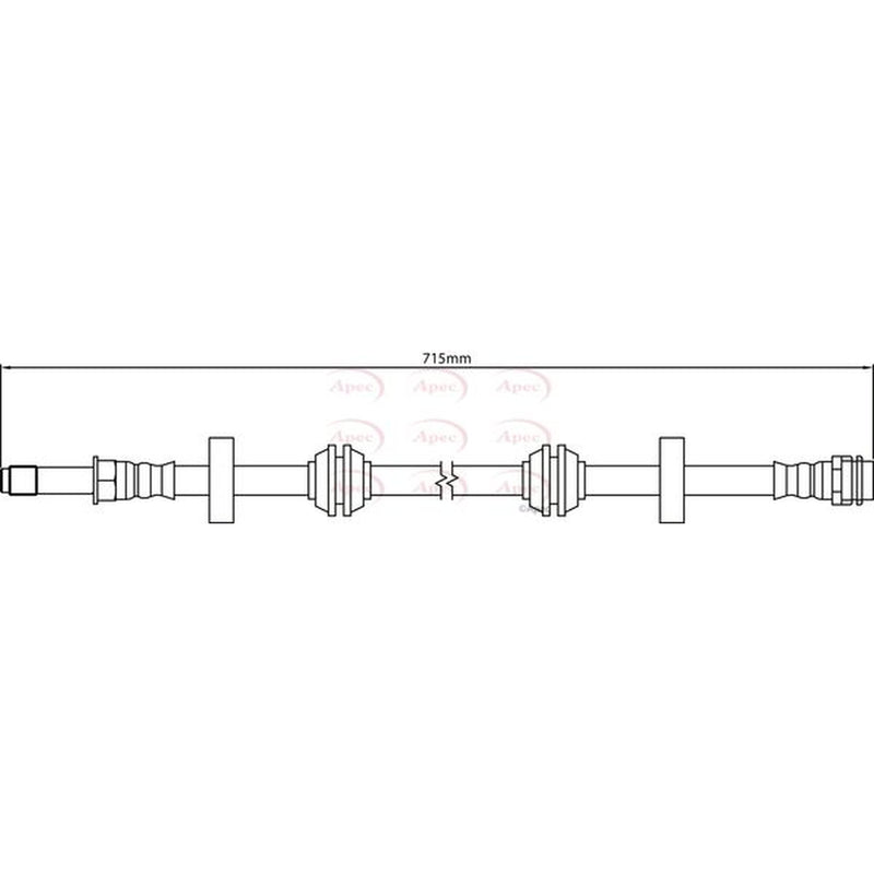 Apec Brake Hydraulic Hose Line Front fits Audi A6 Allroad C7 2012-2016 3.0
