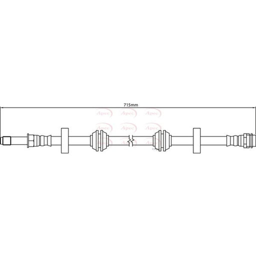 Apec Brake Hydraulic Hose Line Front fits Audi A6 Allroad C7 2012-2016 3.0