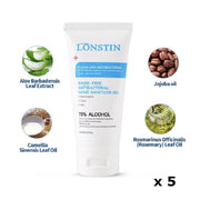 Moisturising Anti Bacterial Hand Gel Sanitizer 75% Alcohol 60Ml Lonstin Cosmetics Ntppe LONSTIN COSMETICS  - Dynamic Drive