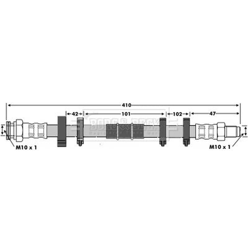 Borg & Beck Brake Hydraulic Hose Line Front Right BBH6118