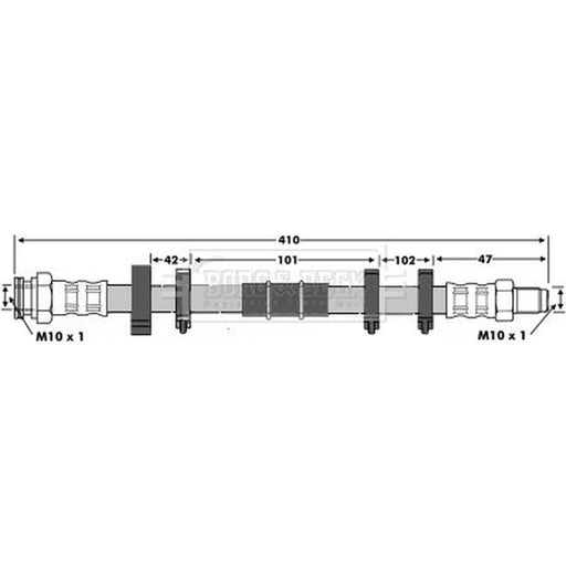 Borg & Beck Brake Hydraulic Hose Line Front Right BBH6118