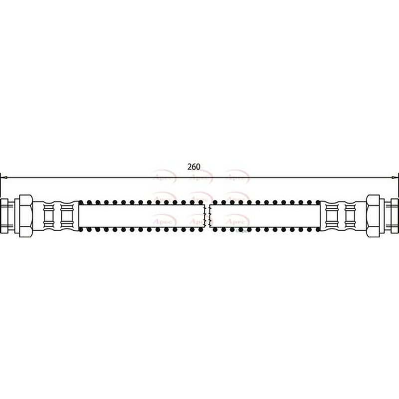 Apec Brake Hydraulic Hose Line Rear Right fits Citroën Ax 1986-1994