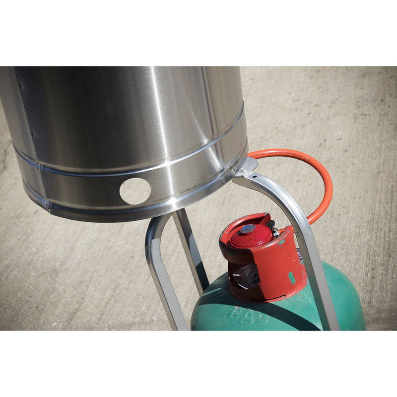 Dellonda 13kW Stainless Steel Commercial Gas Outdoor Garden Patio Heater Wheels Dellonda  - Dynamic Drive