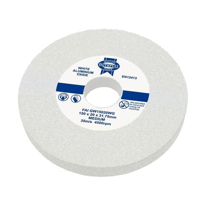 Faithfull General Purpose Grinding Wheel 150 x 20mm White Medium Faithfull - NN4 Online