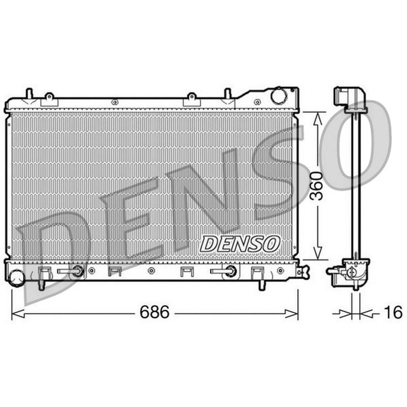 Denso Engine Radiator fits Subaru Forester 2002-2008 2.0 2.5