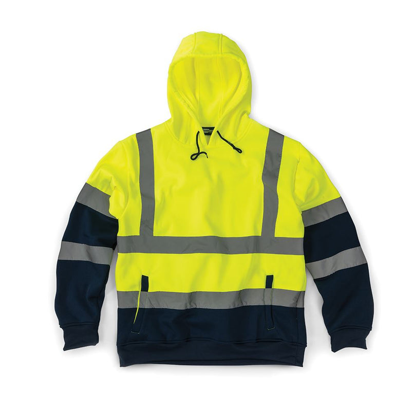 Tough Grit Hi-Vis 2-Tone Hoodie Yellow/Navy XL Tough Grit - Dynamic Drive