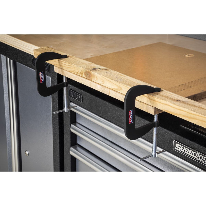 Sealey Junior C-Clamp Set 64mm x 64mm 4pc GCC01 Sealey - Dynamic Drive