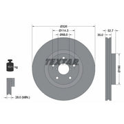 Textar 2 x Internally Vented Brake Discs 92194303