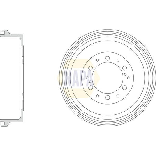 NAPA Brake Drum Assembly Rear fits Toyota Hilux Vigo VII Pickup 2004-2015