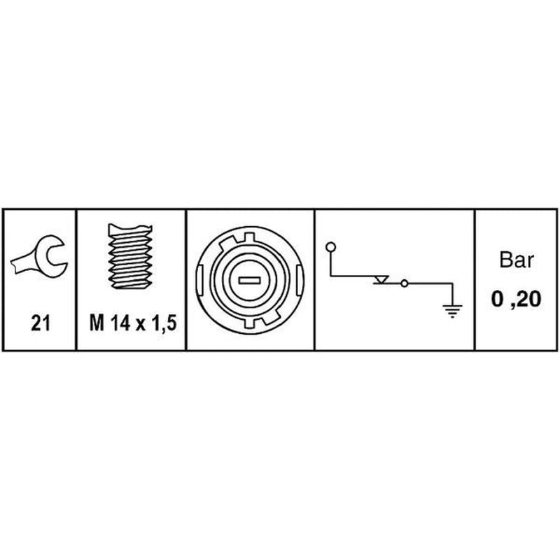 Hella Oil Pressure Sensor Switch fits Dacia Solenza 2003 on 1.9