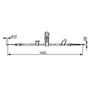 Bosch Handbrake Cable Left Rear fits Chevrolet Spark 2010 on 1.0 1.2