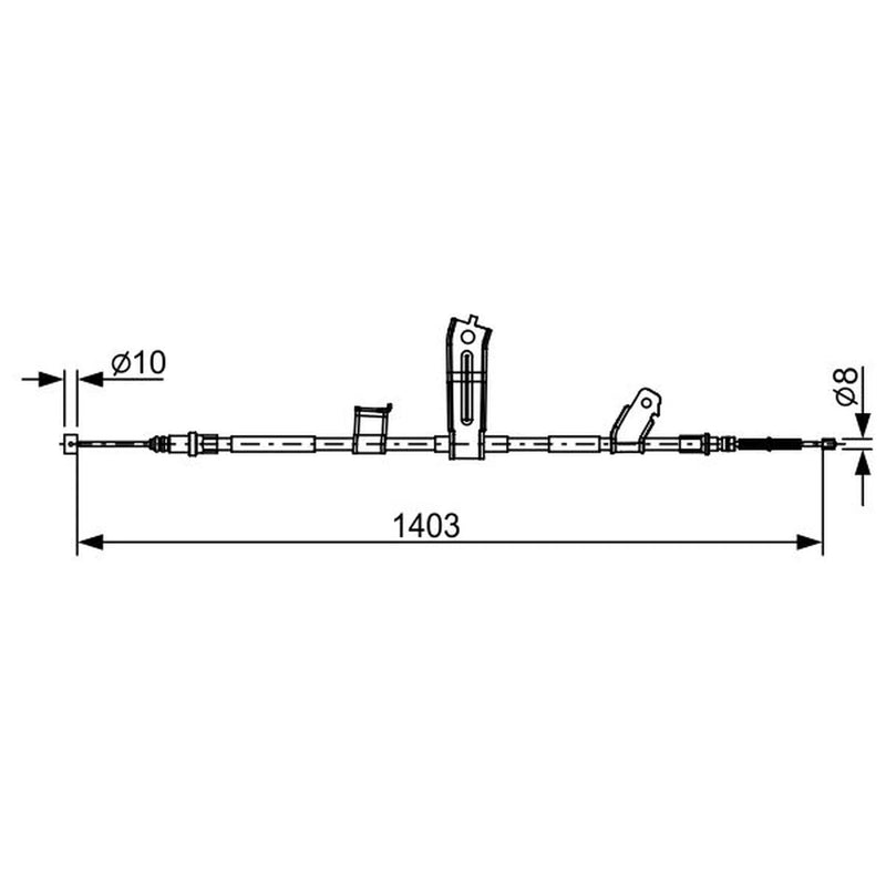 Bosch Handbrake Cable Left Rear fits Chevrolet Spark 2010 on 1.0 1.2