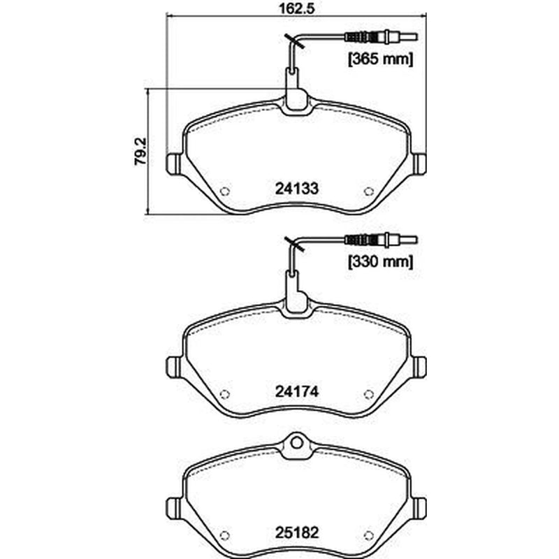 Mintex Front Brake Pad Set fits Citroën C5 III 2010-2015 2.2