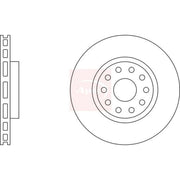 Apec 2 x Vented Brake Discs fits Alfa Romeo 166 1998-2007 2.0