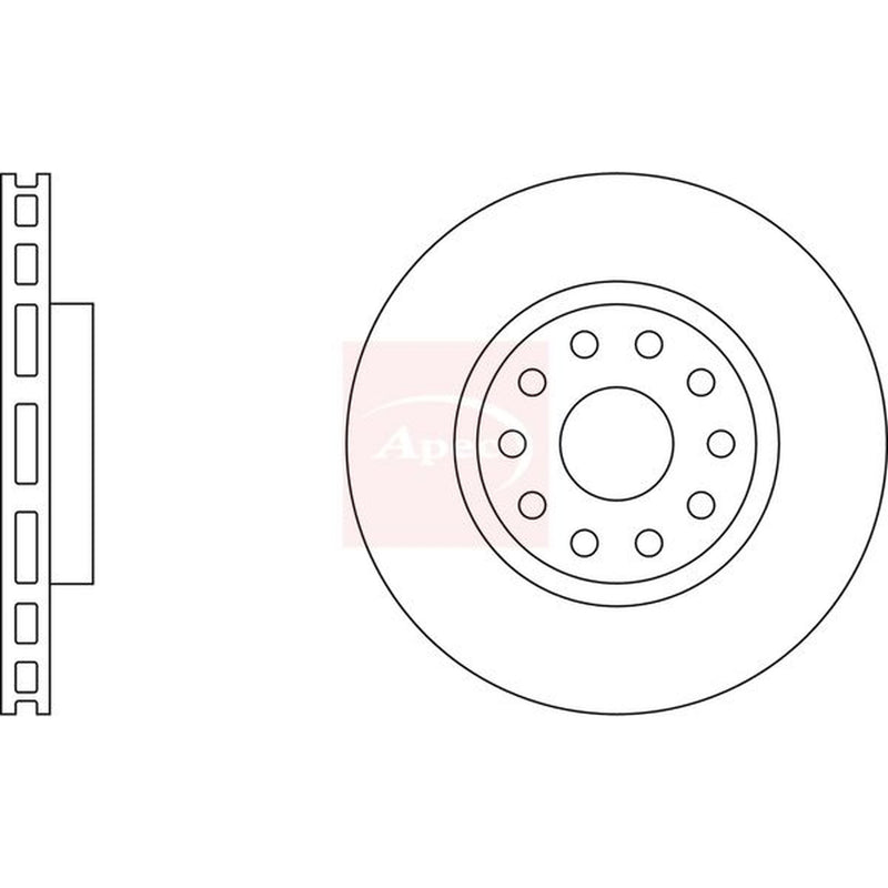 Apec 2 x Vented Brake Discs fits Alfa Romeo 166 1998-2007 2.0
